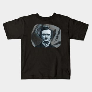 Edgar Allan Poe Portrait Painting Kids T-Shirt